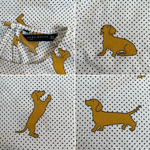 Dachshund & polkadot print slightly cropped top - Picture 4 of 4